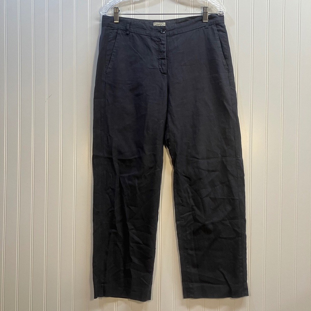 Hartford Alternative Classics Cotton Linen Straight Leg Pants Gray Womens Size 4